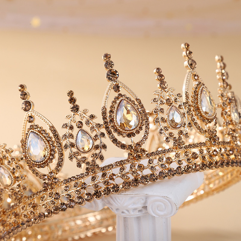 Buy Baroque Bride Crown Crystal Round Crown Beauty Pageant Crown Hair ...