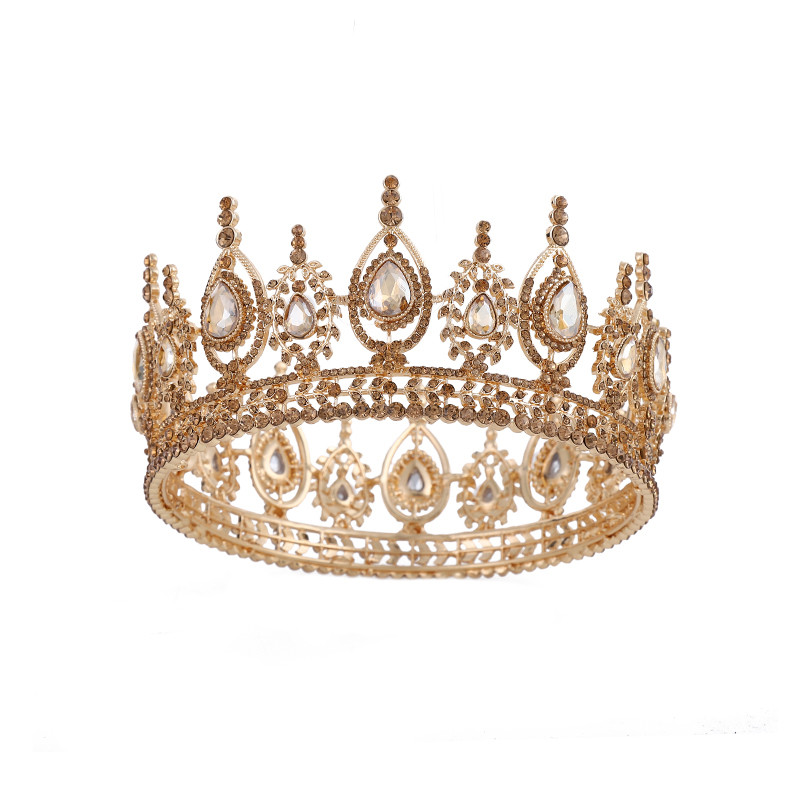 Buy Baroque Bride Crown Crystal Round Crown Beauty Pageant Crown Hair ...