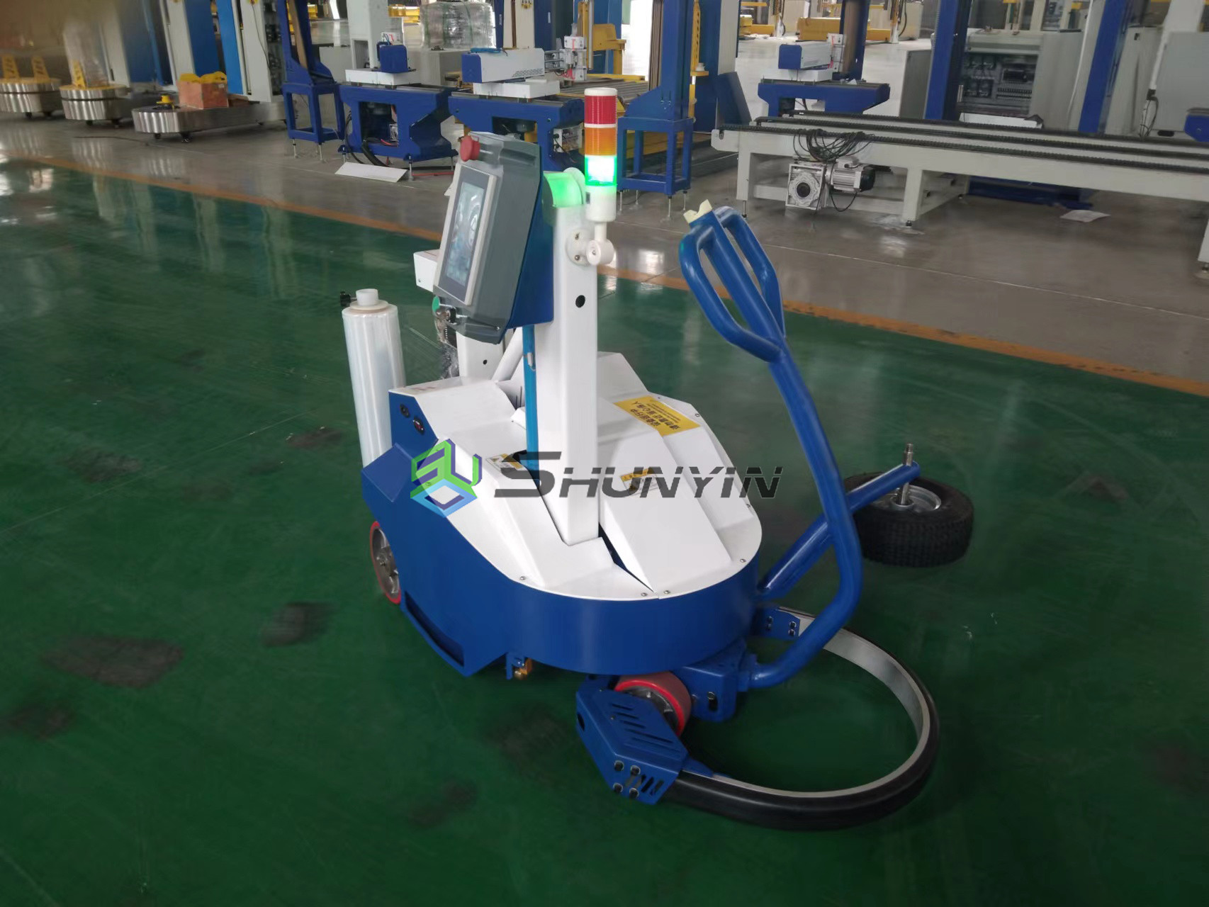 Buy Battery Powered Self Propelled Mobile Pallet Stretch Wrap Robot ...
