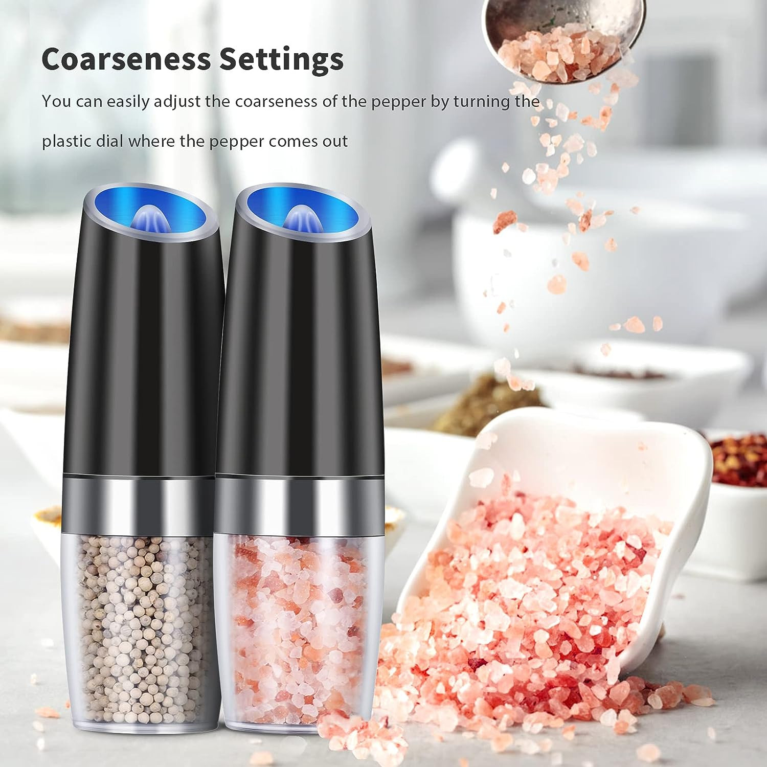 Buy Battery Powered With Led Light Electric Gravity Automatic Pepper ...