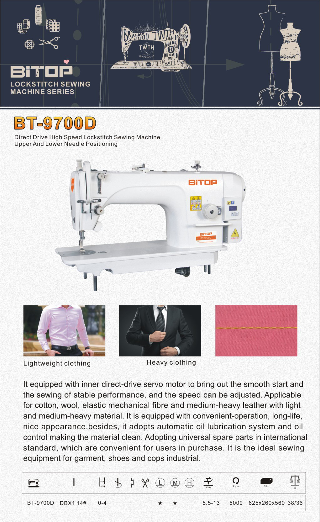 Buy Bitop Bt-9810-d4 High Speed Electric Direct Drive Single Needle  Lockstitch Sewing Machines Price Manufacturer Machine A Coudre from Taizhou  Bitop Machinery Co., Ltd., China | Tradewheel.com