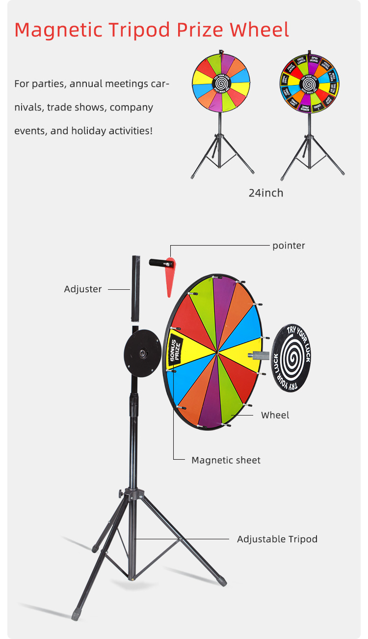 Spin Wheel Game  Tripod Countertop Stand & Clicker