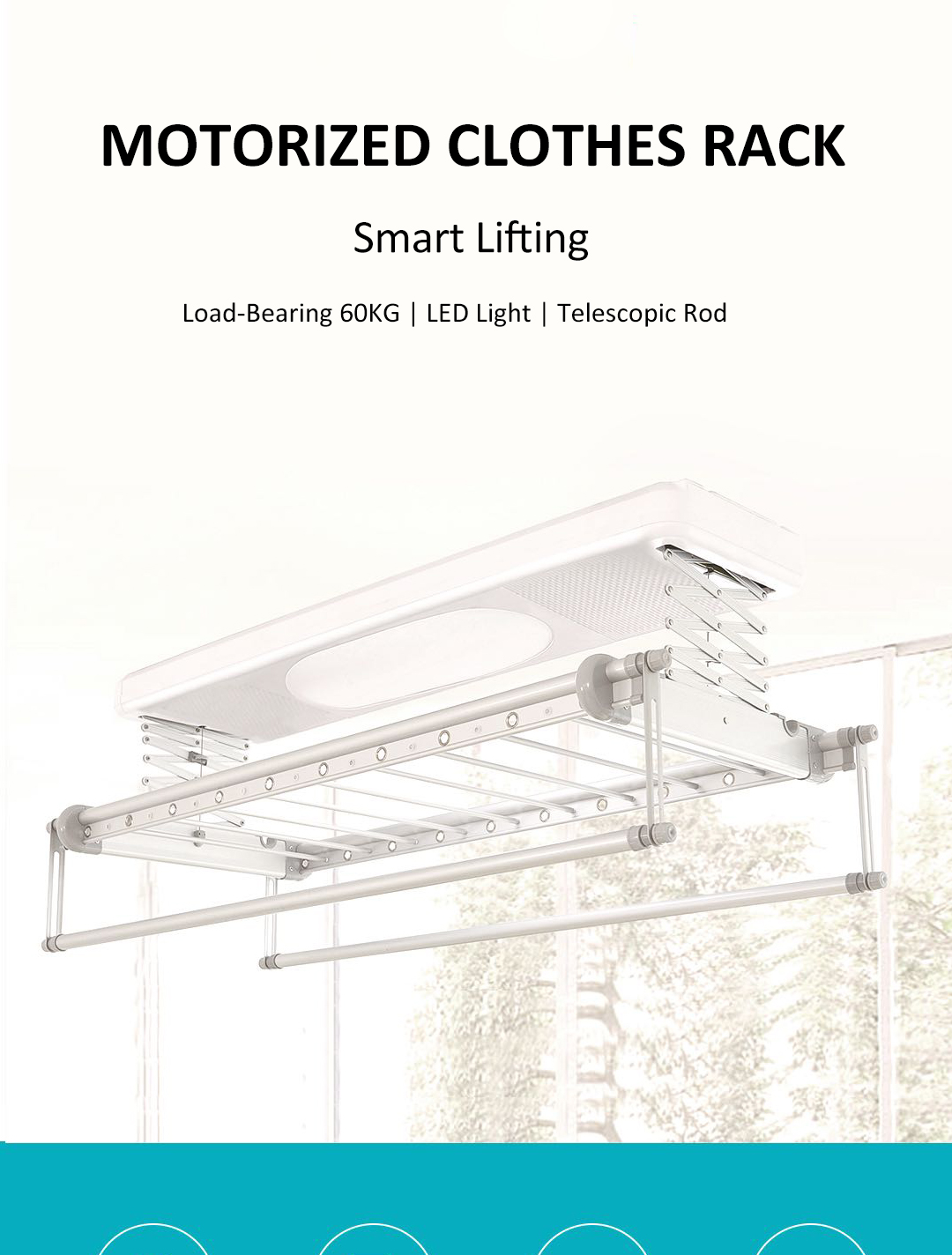 Buy Ceiling Mounted Electric Lifting Motorized Clothes Hanger Rack from ...