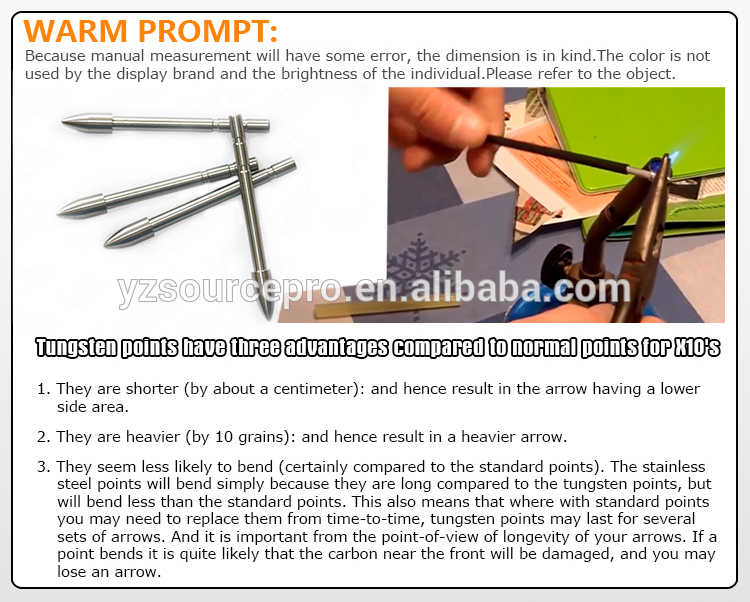 Buy China Factory Supply X10 Tungsten Arrow Points For Archery