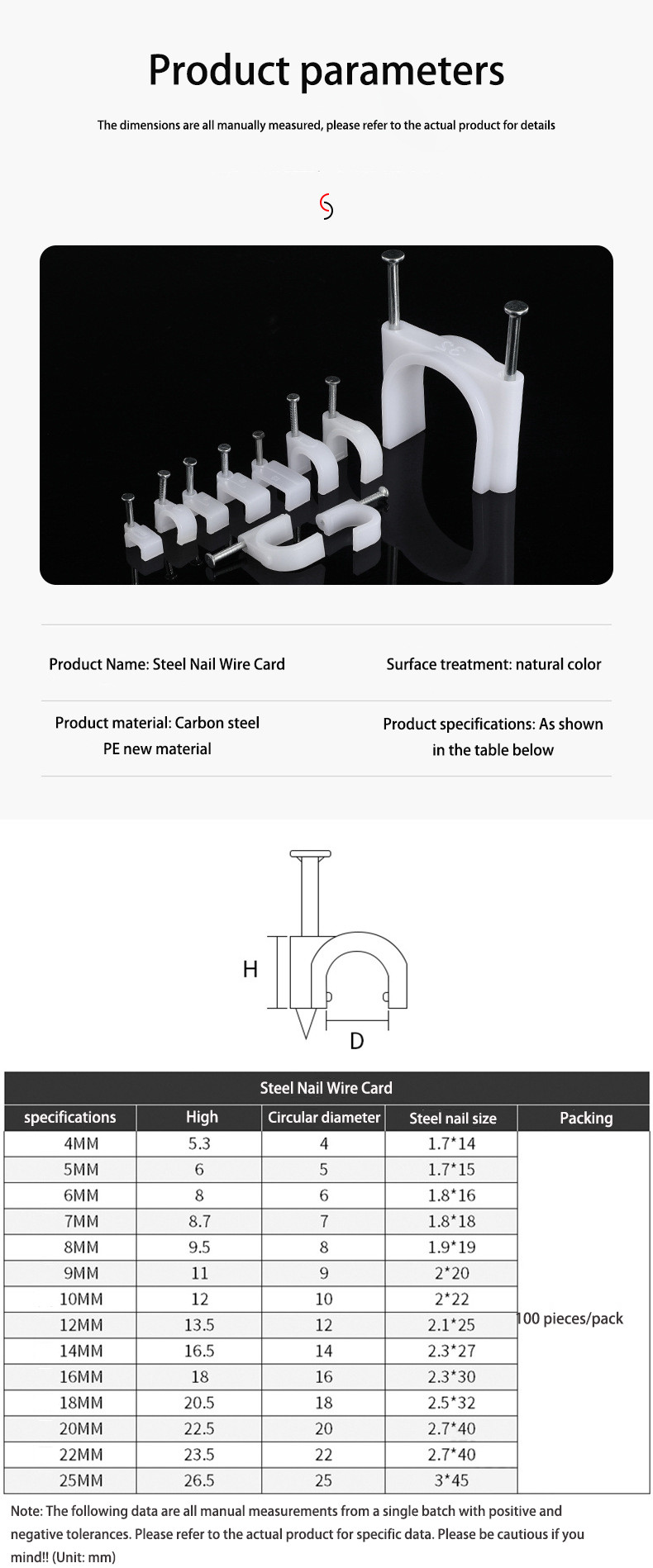 Engineering Clips Buy Circle Cable Clips With Steel Nail, 10mm, 100pcs/pack from Henan ...