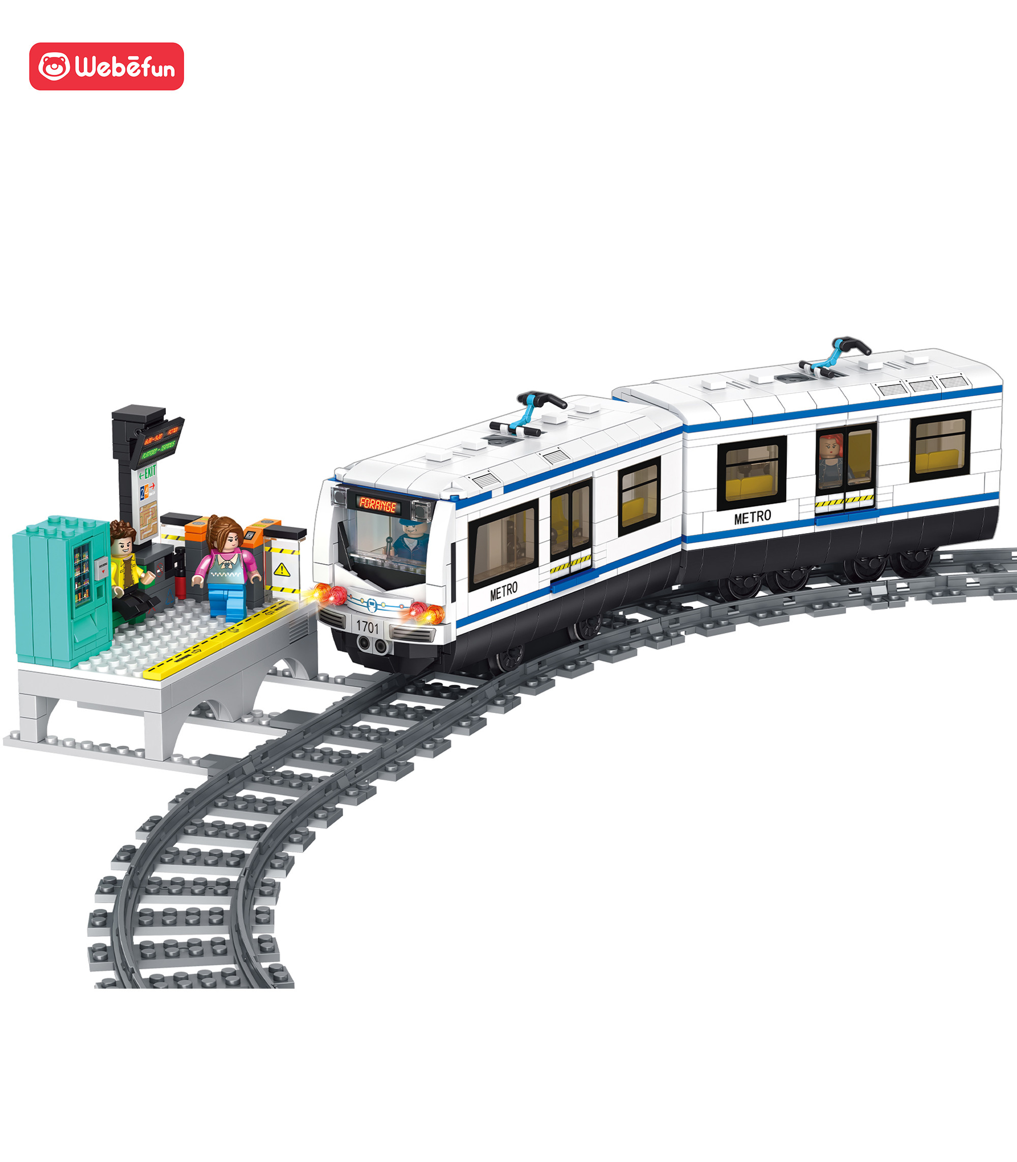 Buy City Metro Subway Railway Train Model With Track Diy Transport ...