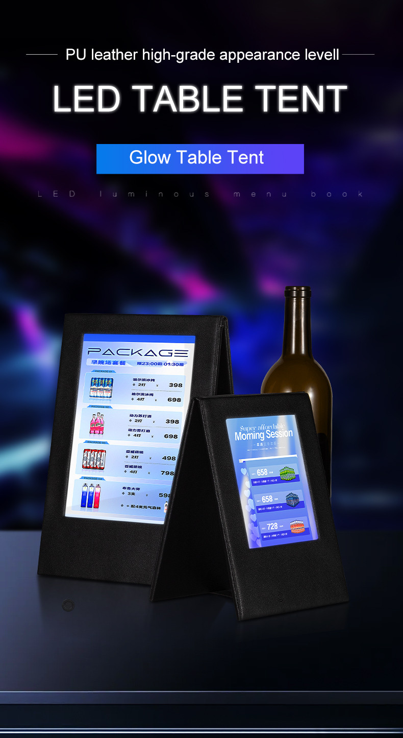 Led Bar Menu Buy Collapsible Led Menu 2 View Table Tent Restaurant Leather Menu ...