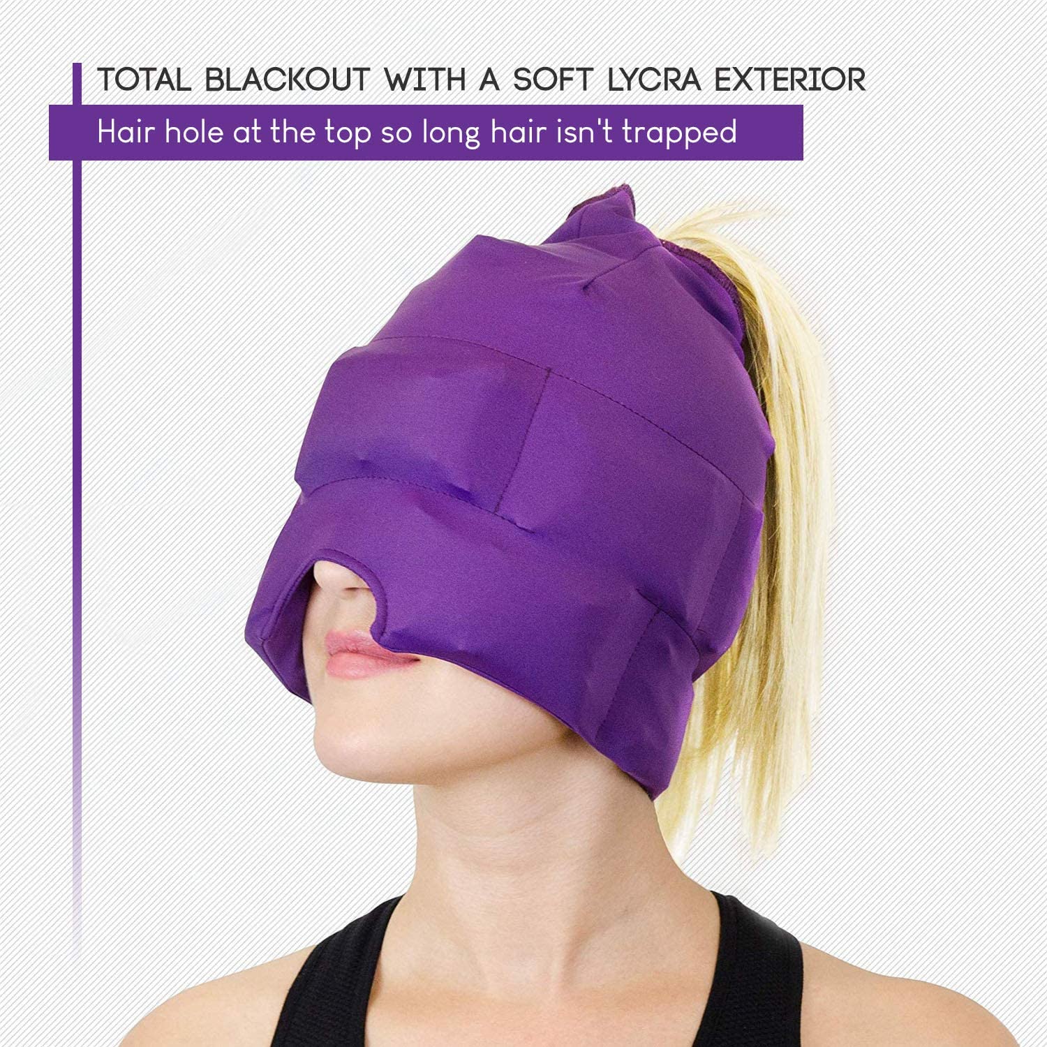 PVC Cold Therapy Headache Relief Cap with Ice Pack Mask for Migraine,,  Medium