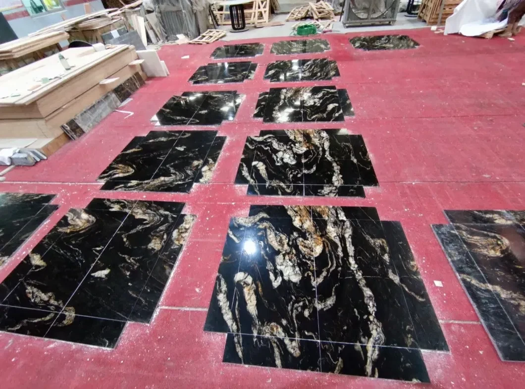 Titanium Granite Cosmic Black Mc Slab Tile from China 