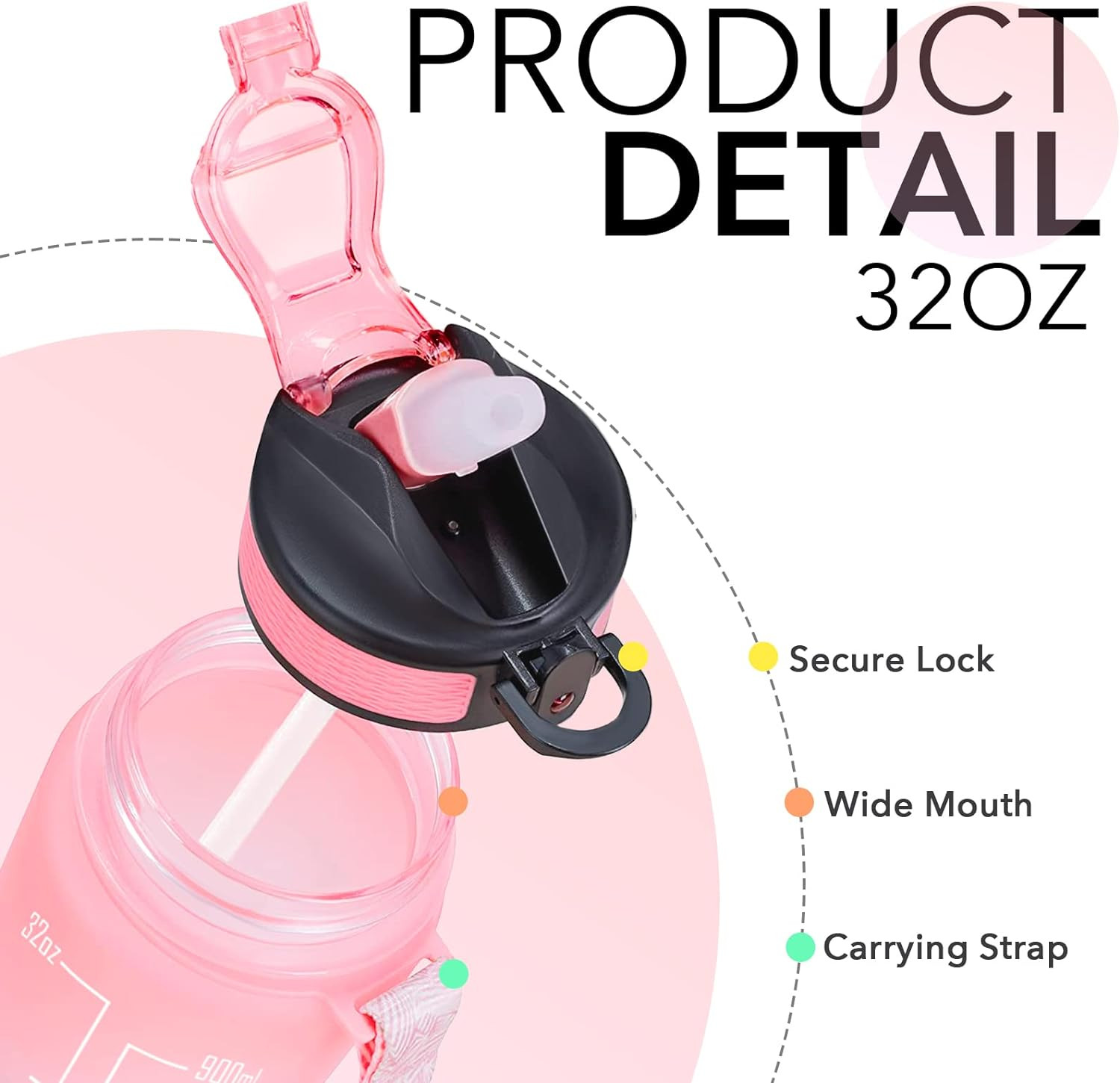 Buy Custom Logo 1000ml/32oz Bpa Free Gradient Plastic Fitness Gym ...