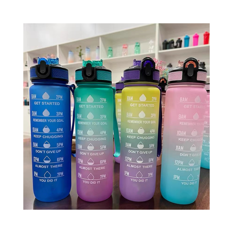 Buy Custom Logo 1000ml/32oz Bpa Free Gradient Plastic Fitness Gym ...