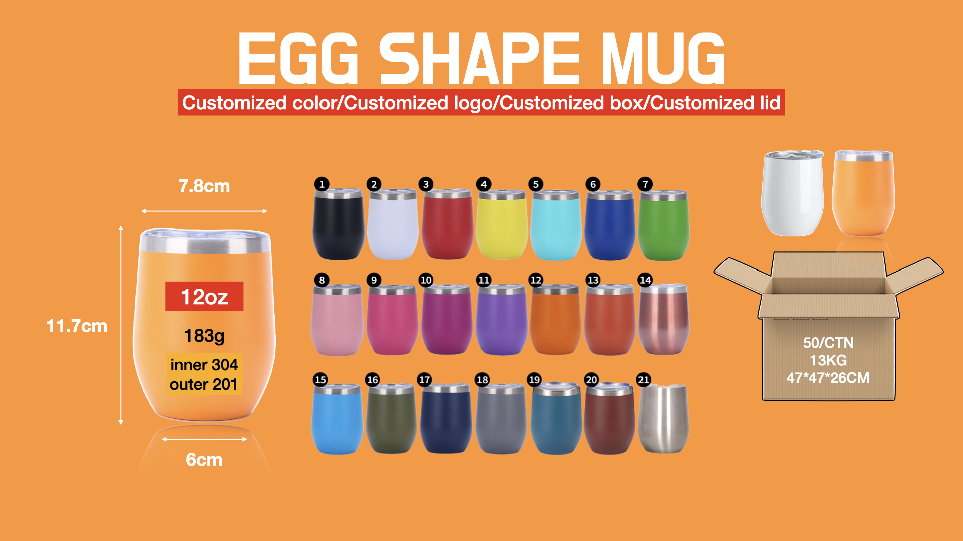 Buy Custom Logo Powder Coated Travel Coffee Mug Double Wall Insulated ...