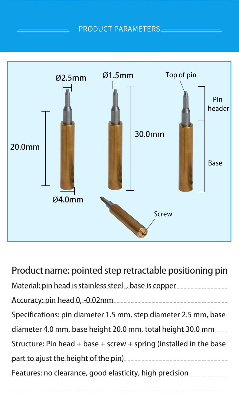 Buy Customised Pointed Step Retractable Positioning Pin Dowel Punch And ...