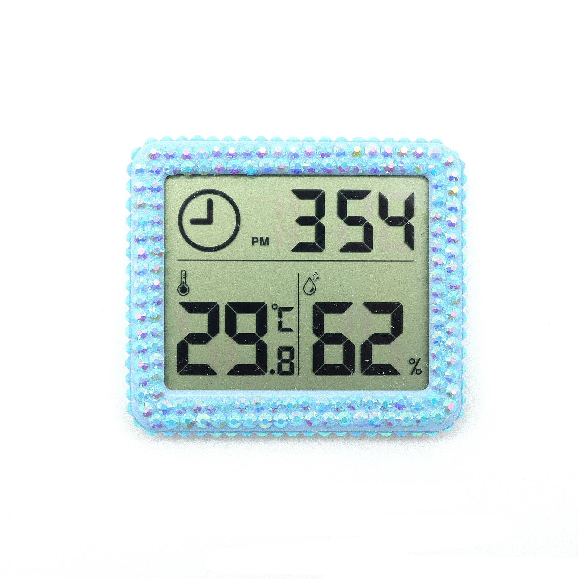 Buy Diy Small Rhinestones Digital Hygrometer Eyelash Extension Beauty ...