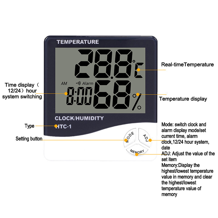 Buy Diy Small Rhinestones Digital Hygrometer Eyelash Extension Beauty ...