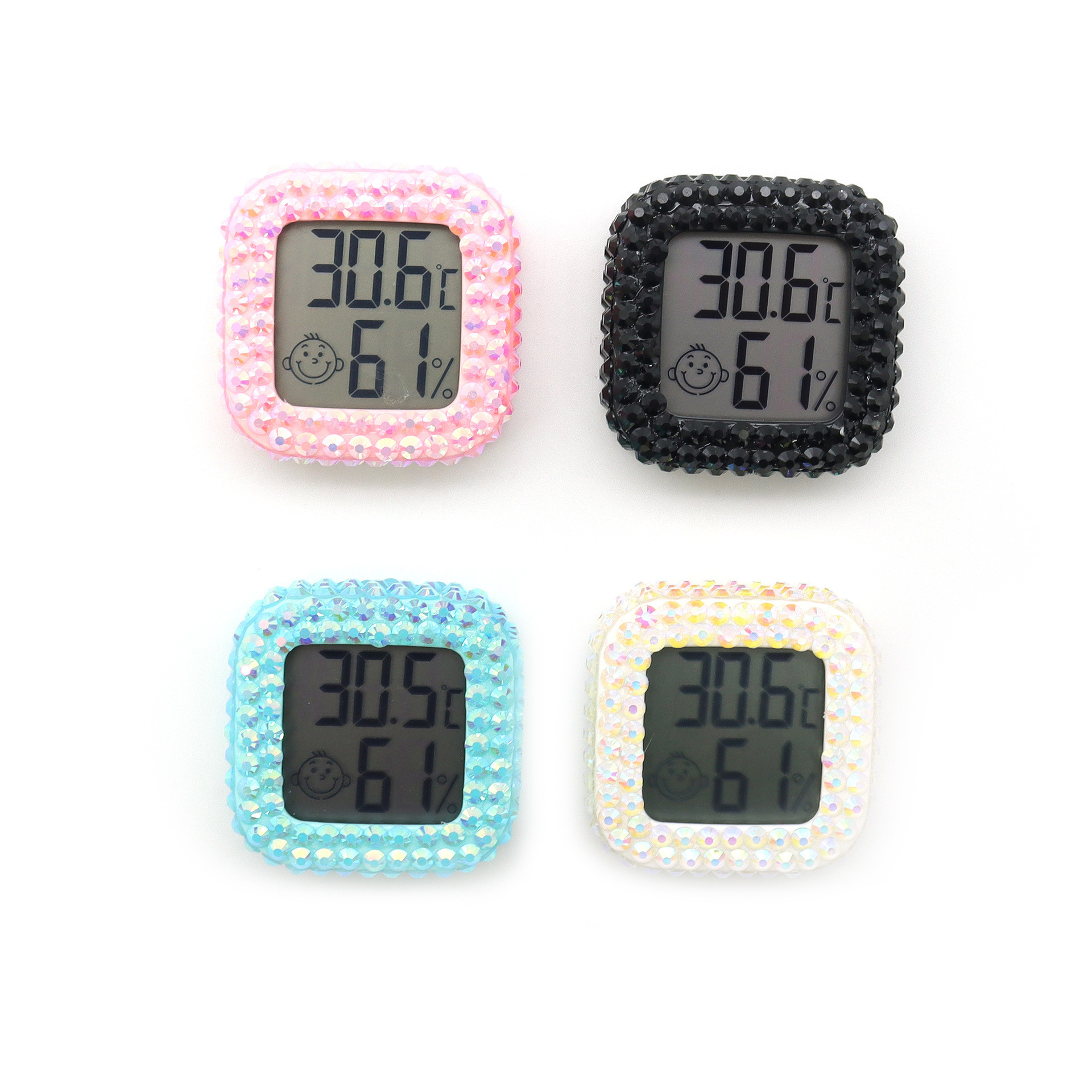 Buy Diy Small Rhinestones Digital Hygrometer Eyelash Extension Beauty ...
