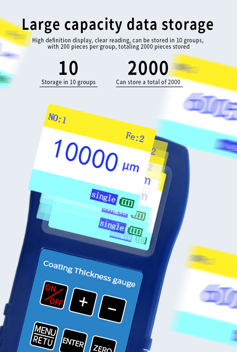 Buy Dr9000s Digital Paint Coating Thickness Gauge Tester Meter from ...