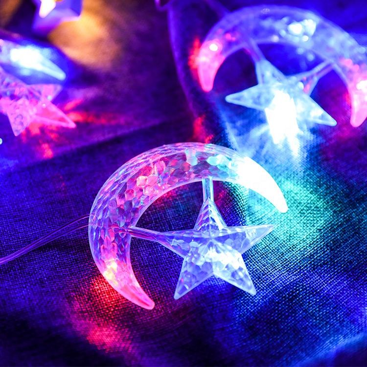 Buy Eid Mubarak Star Moon Led Curtain Garland String Lights Ramadan ...