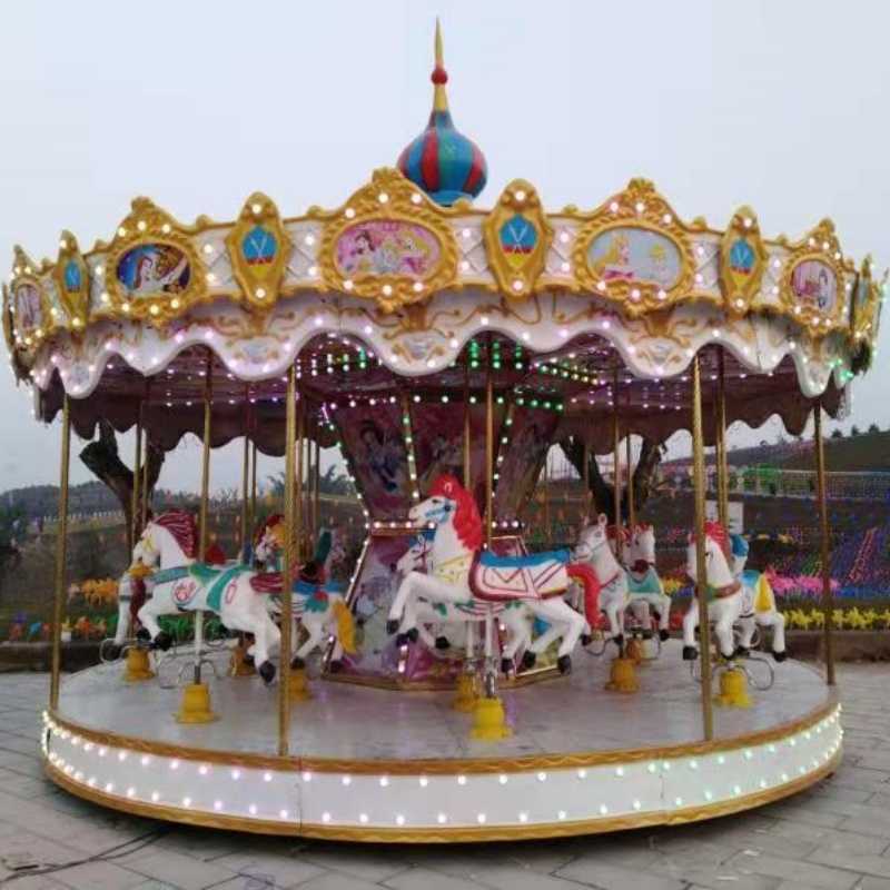Buy Electric Automatic Adult Carousel Outdoor Amusement Park Rides ...