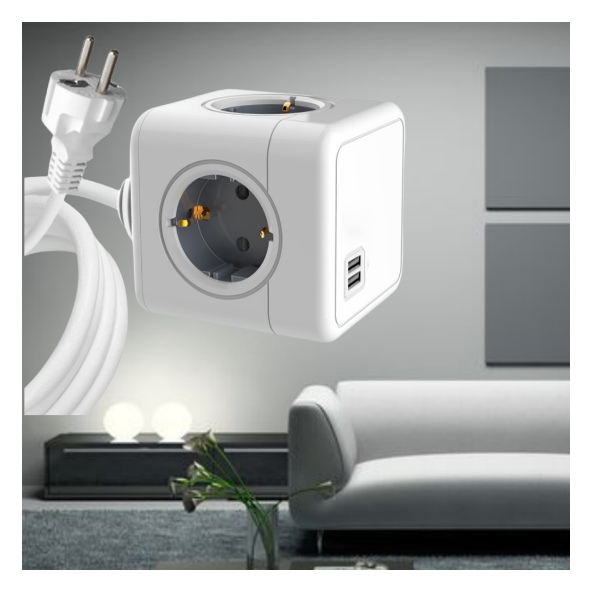 Buy Eu Switch And Socket Standard Dual Usb And Plug Fast Charging Cube ...