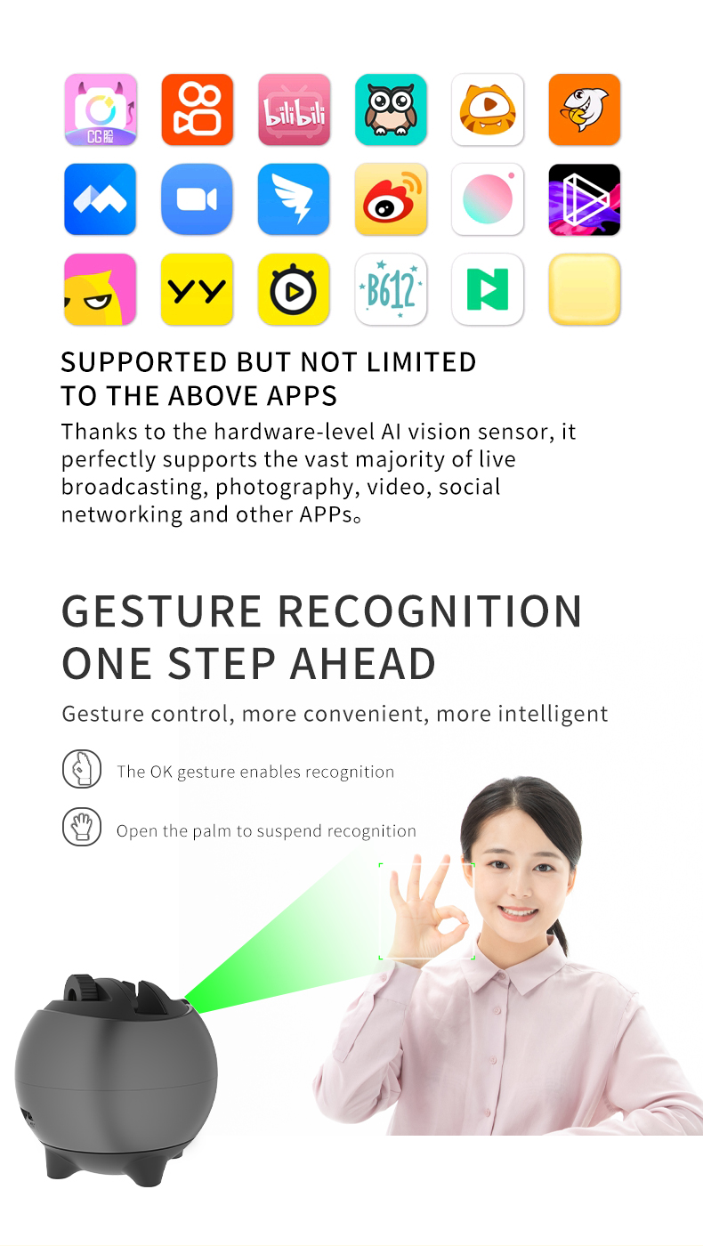 Buy Face Tracking Tripod Auto Face Tracking Smart Robot Cameraman 360 ...
