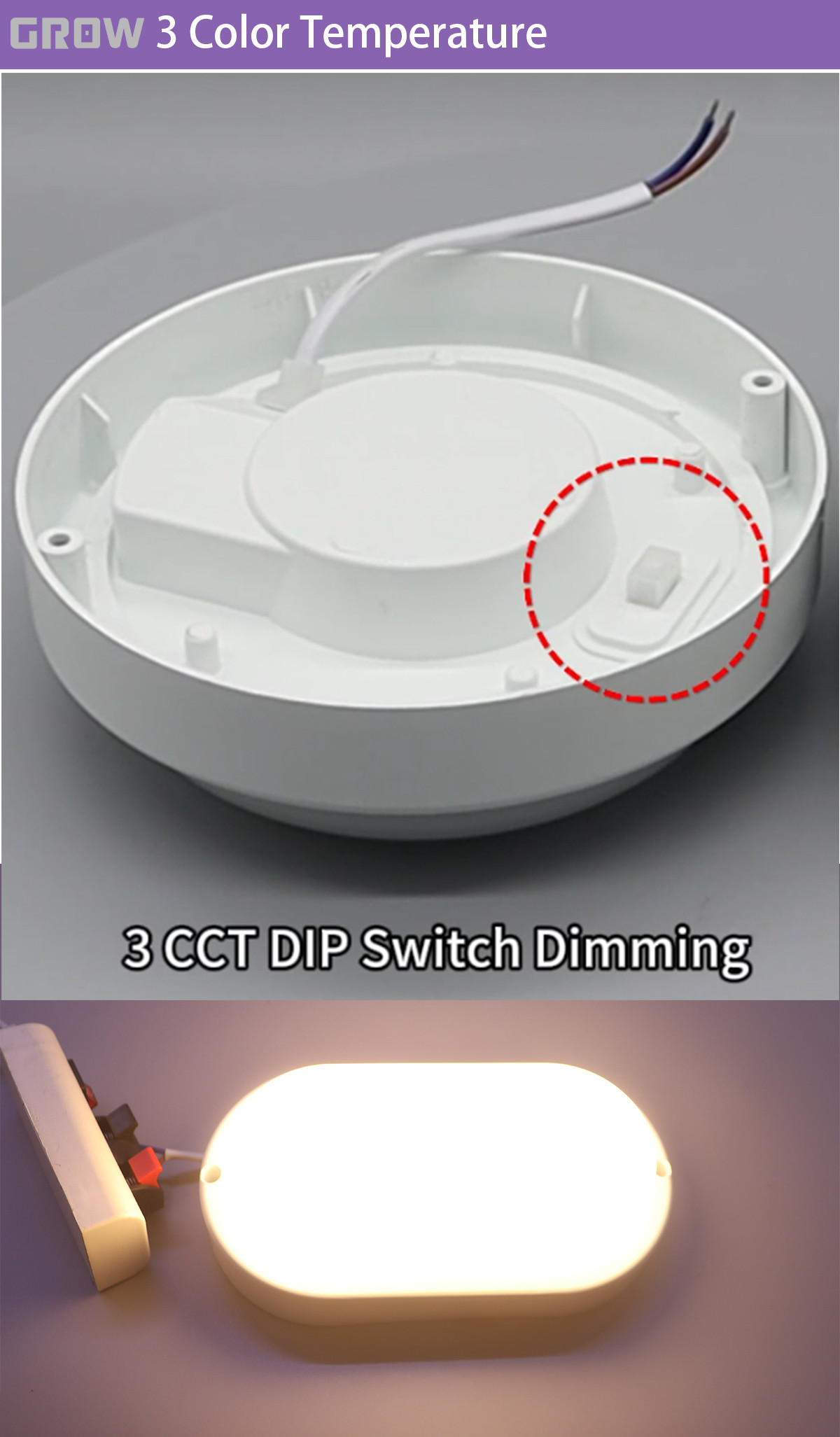 Buy Factory New Led Bulkhead 8w 3 Cct Dip Switch 6500k Ip54 Ac220-240v ...