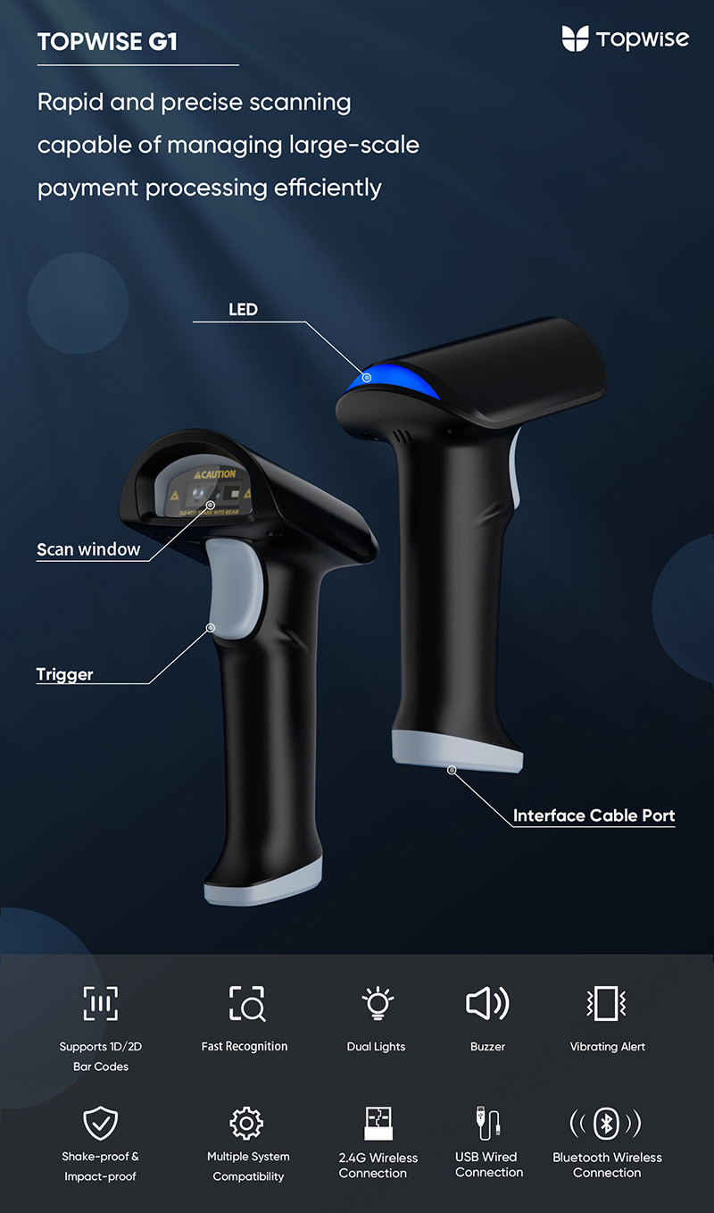 Buy Fast Scanning Speed Barcode Reader 1d 2d Wireless Barcode Scanner ...