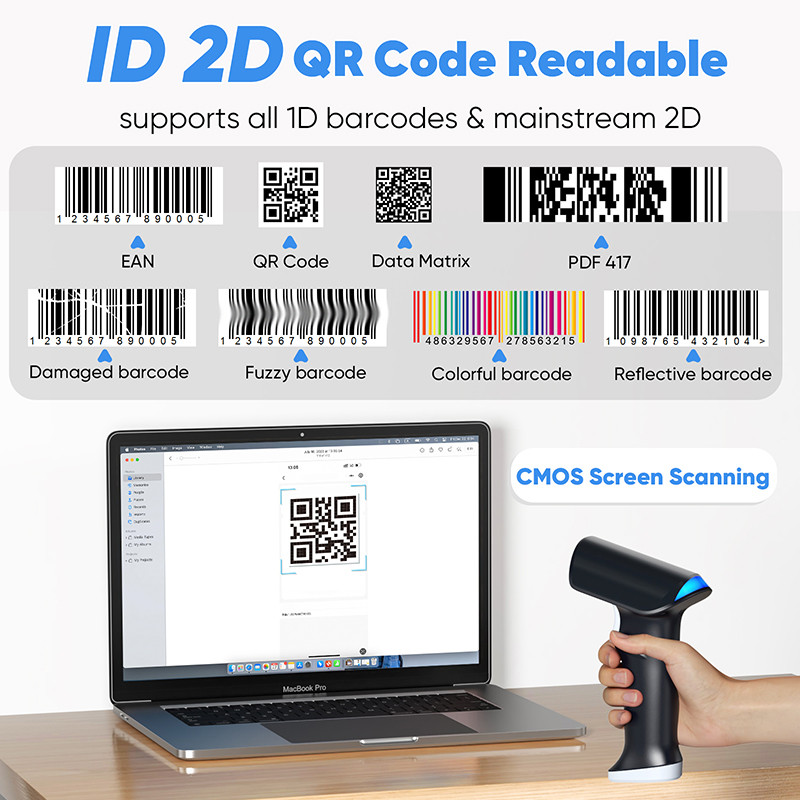 Buy Fast Scanning Speed Barcode Reader 1d 2d Wireless Barcode Scanner ...