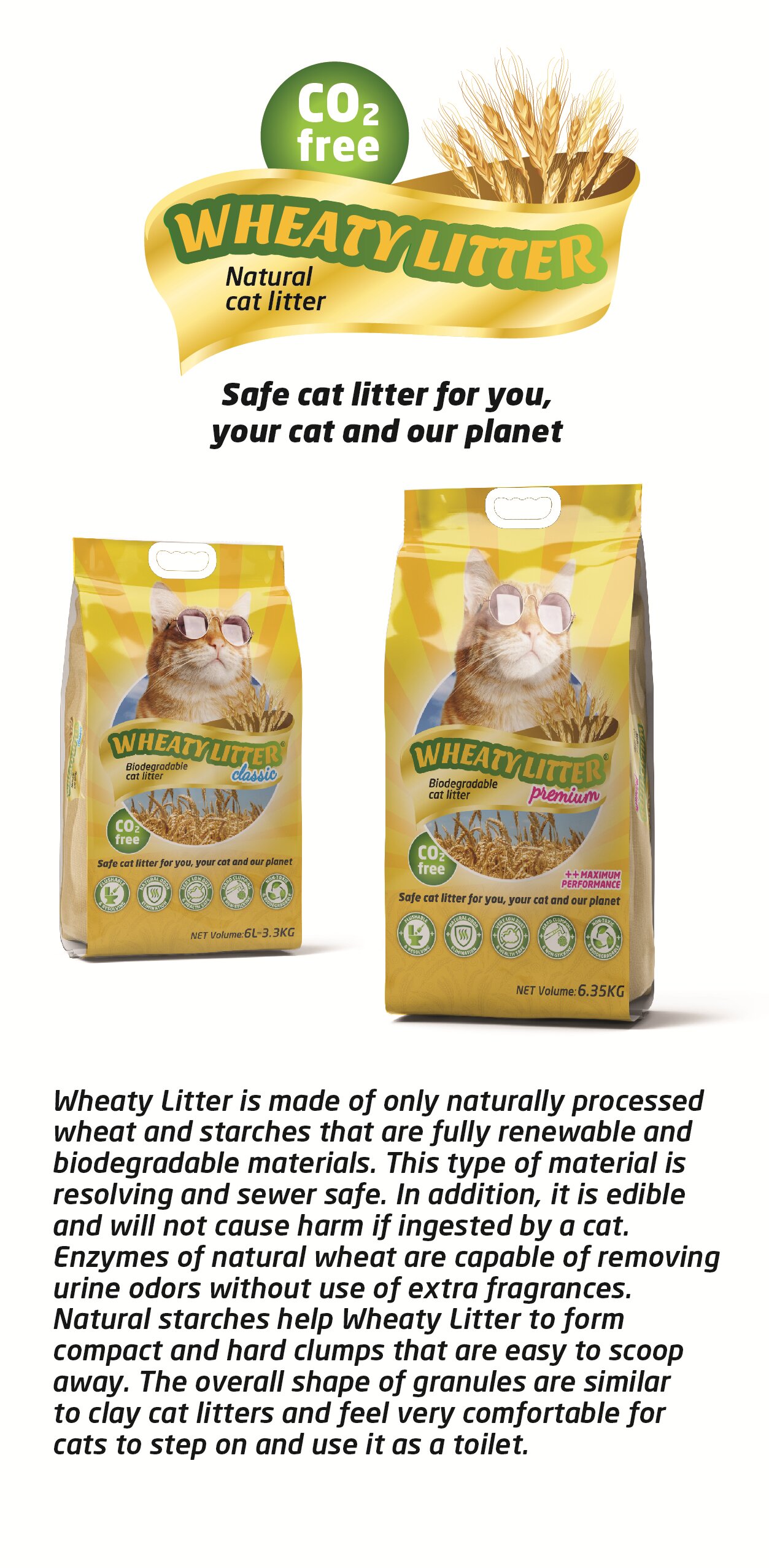 Buy Flushable Cat Litter 100% Natural Safe For Cat And Owners 6.35kg ...