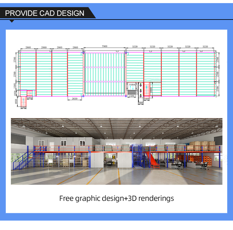 Buy Free Design Steel Mezzanine Floor Multi-tier Warehouse Racking ...