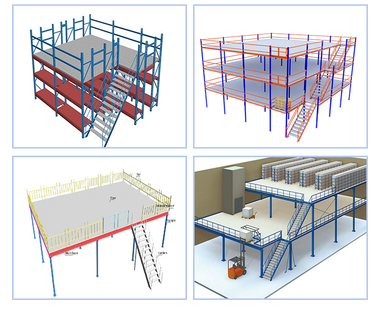 Buy Free Design Steel Mezzanine Floor Multi-tier Warehouse Racking ...