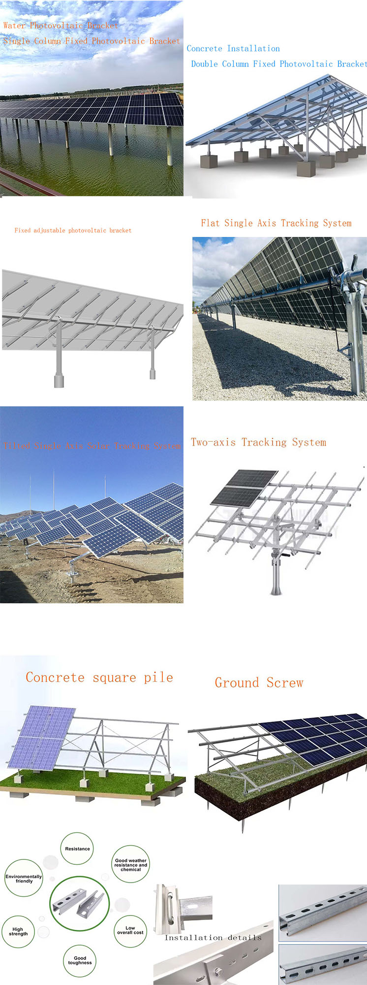 Buy Galvanized Steel Pole Mounting Pv Module Pile Ramming Structure ...