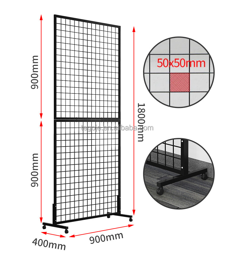 Buy Gridwall Panel Display Stand Heavy Movable Floorstanding Grid Wall ...
