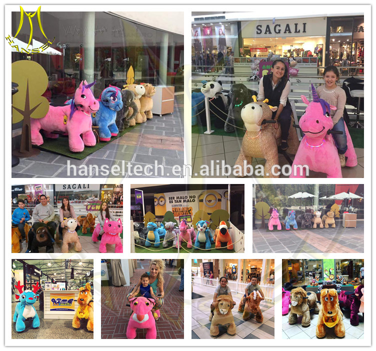 Hansel electric mountable plush motorized animal for shopping mall