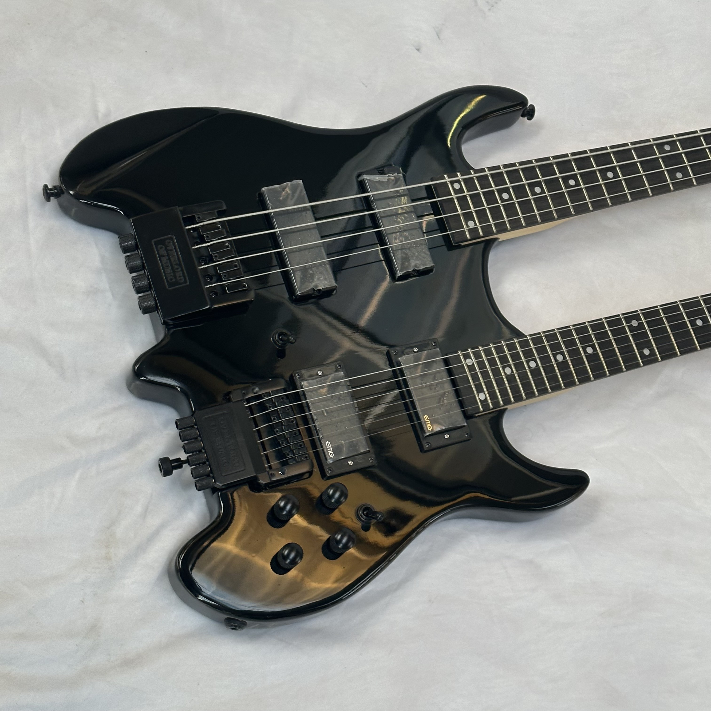 Buy Headless Double Neck Electric Bass 4 6 Strings With Black Hardware Double Neck Bass From