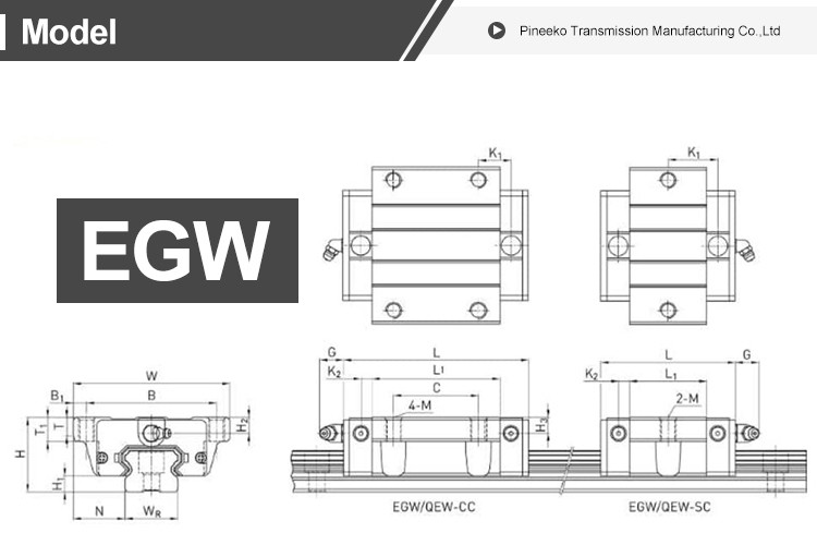 Buy High Quality Steel Linear Guide Rail Blocks Mgn-c/mgn-h Sizes 5 7 9 ...