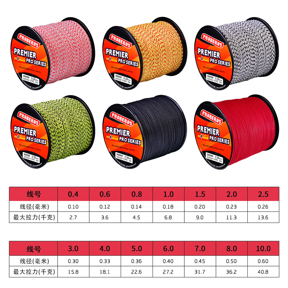 Buy Horizon 300m 4 Strands Braid Line Fishing Thread Multicolor