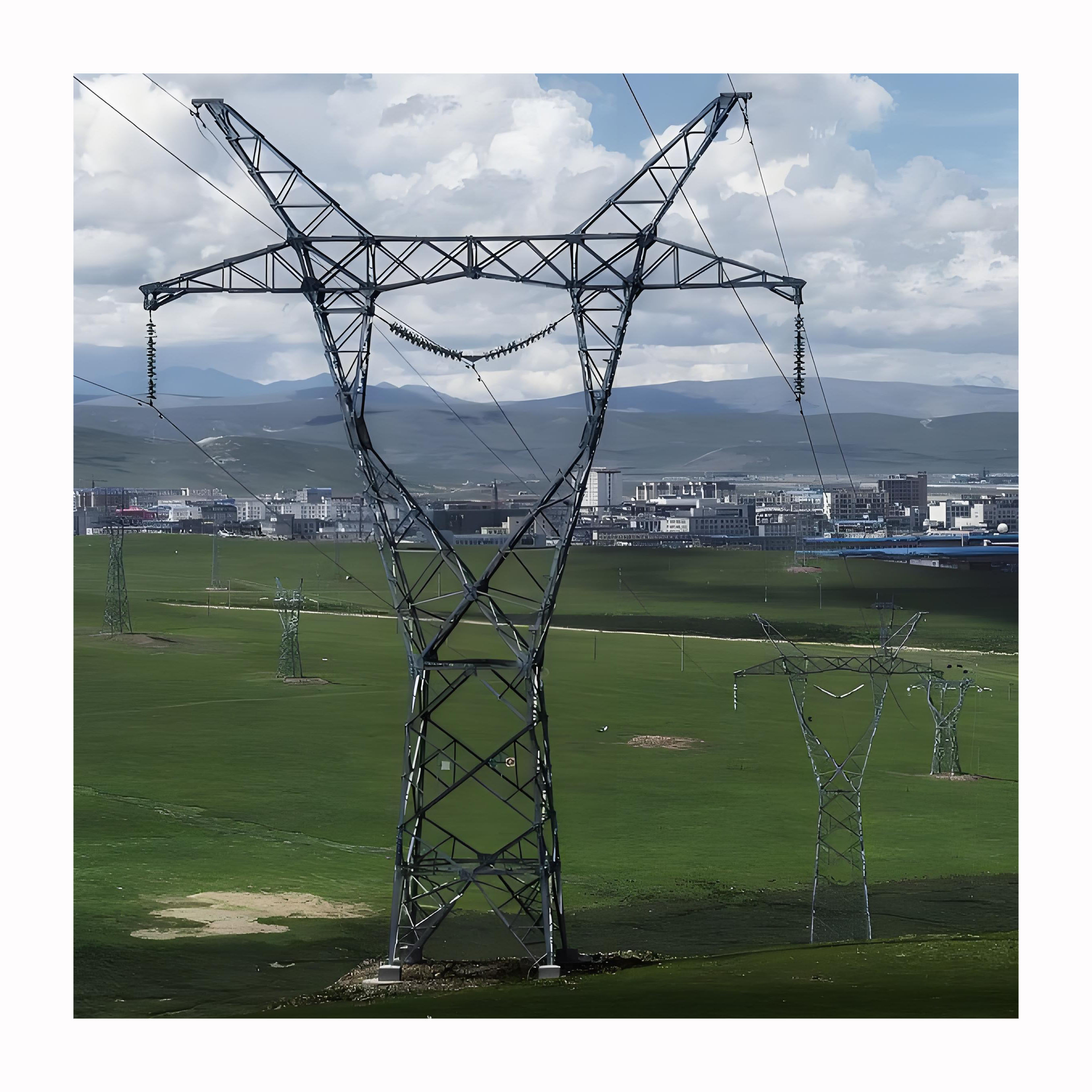 Buy Hot Dip Galvanized Angle Electrical Steel Tower High Voltage Pole ...