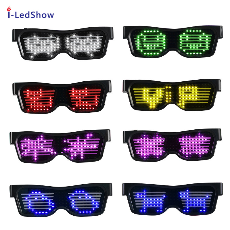 Bluetooth Programmable LED Glasses Rechargeable [LED-GLASSES]
