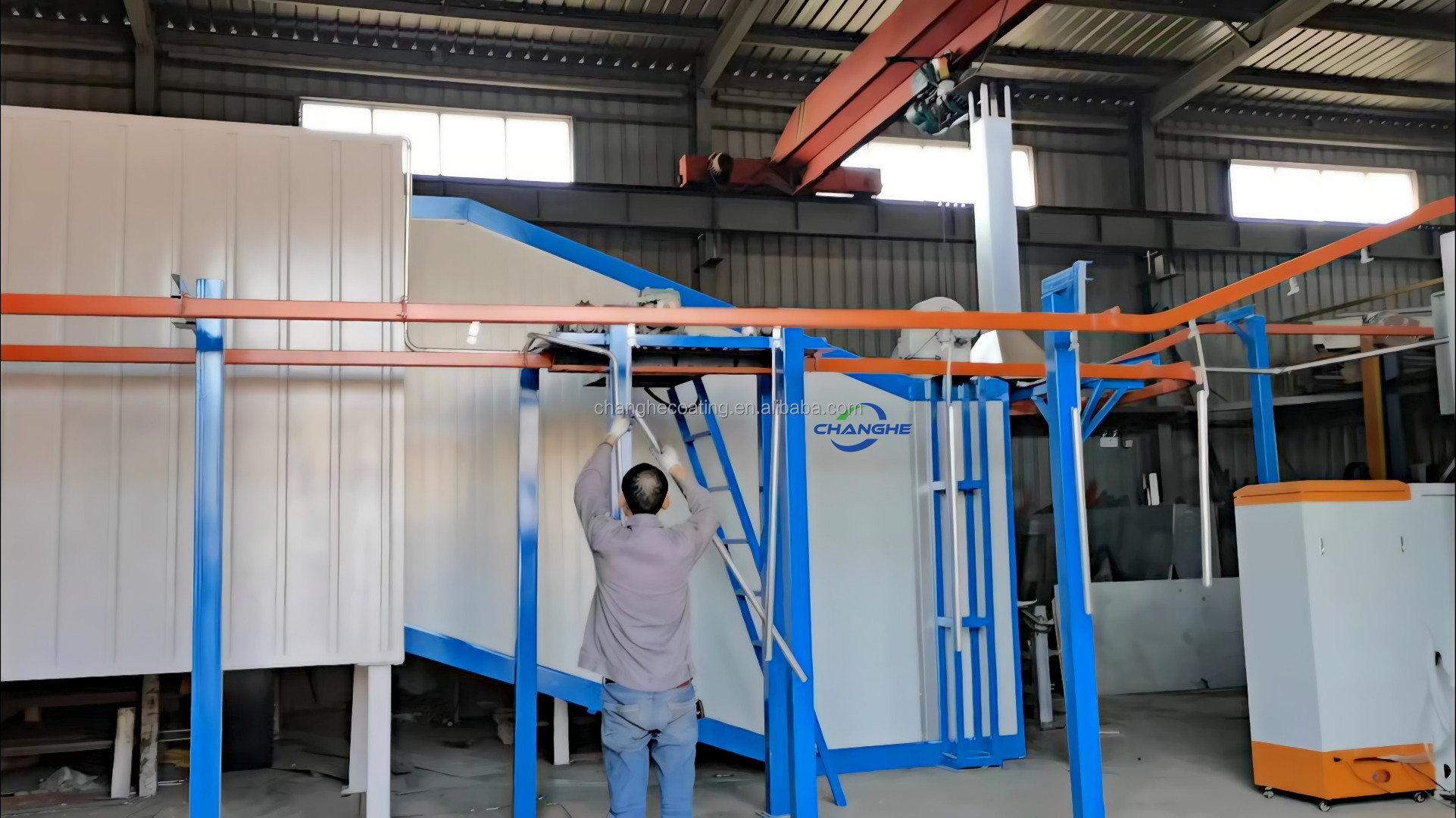 Buy Industrial Electrostatic Powder Coating Line Automatic Spray Paint ...