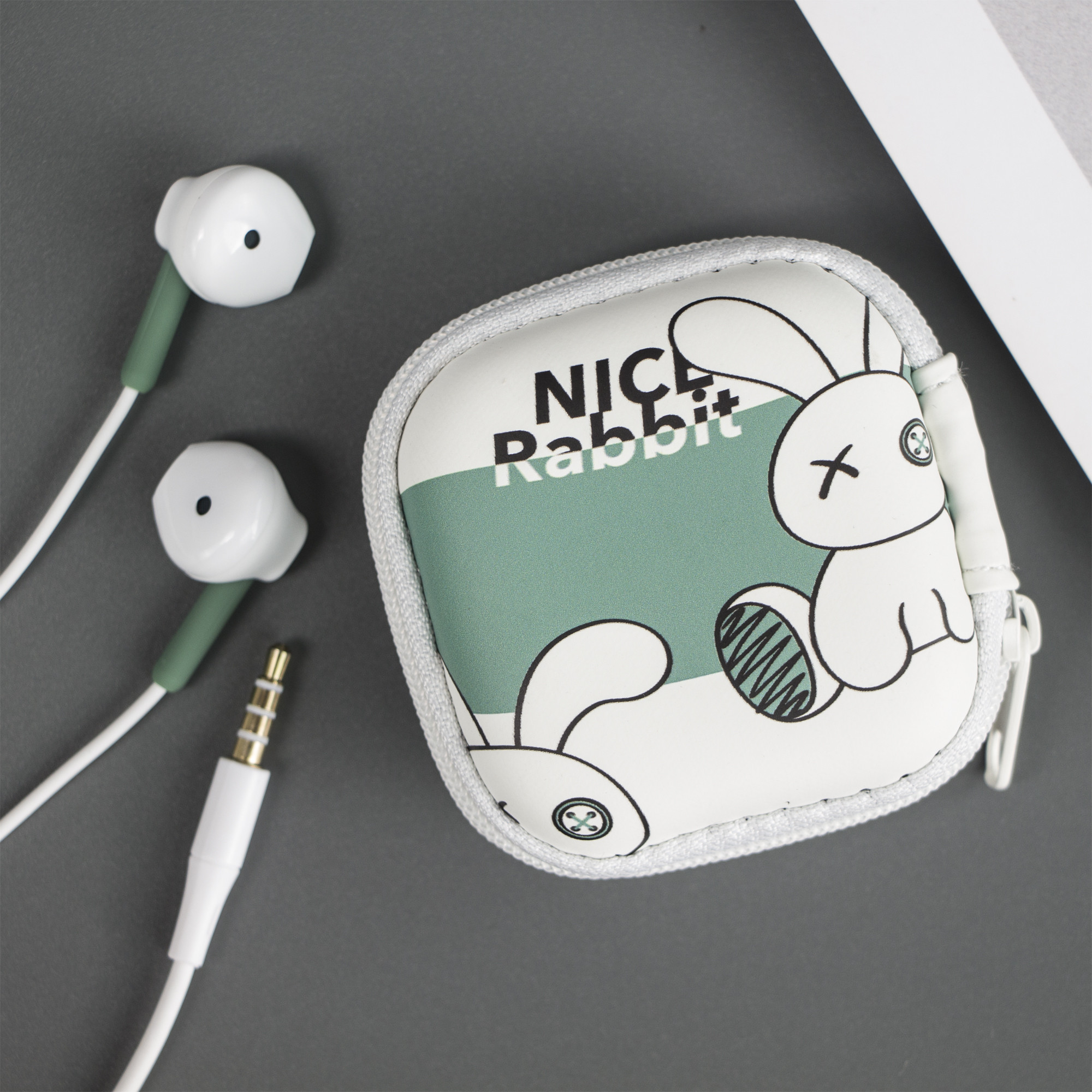 Buy Kiki-437 Girls Cute Wired Headphone With Storage Case 3.5 Mm Rabbit ...