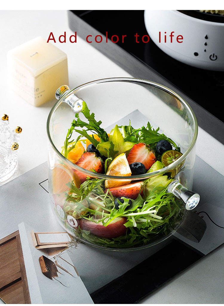 Buy Large Capacity Transparent High Borosilicate Glass Cooking Pot With ...
