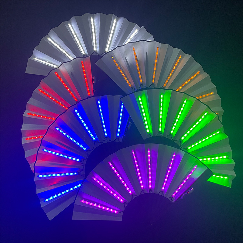 Buy Led Fan Light Up Hand Fan Stage Performance Show Glowing Light Up ...