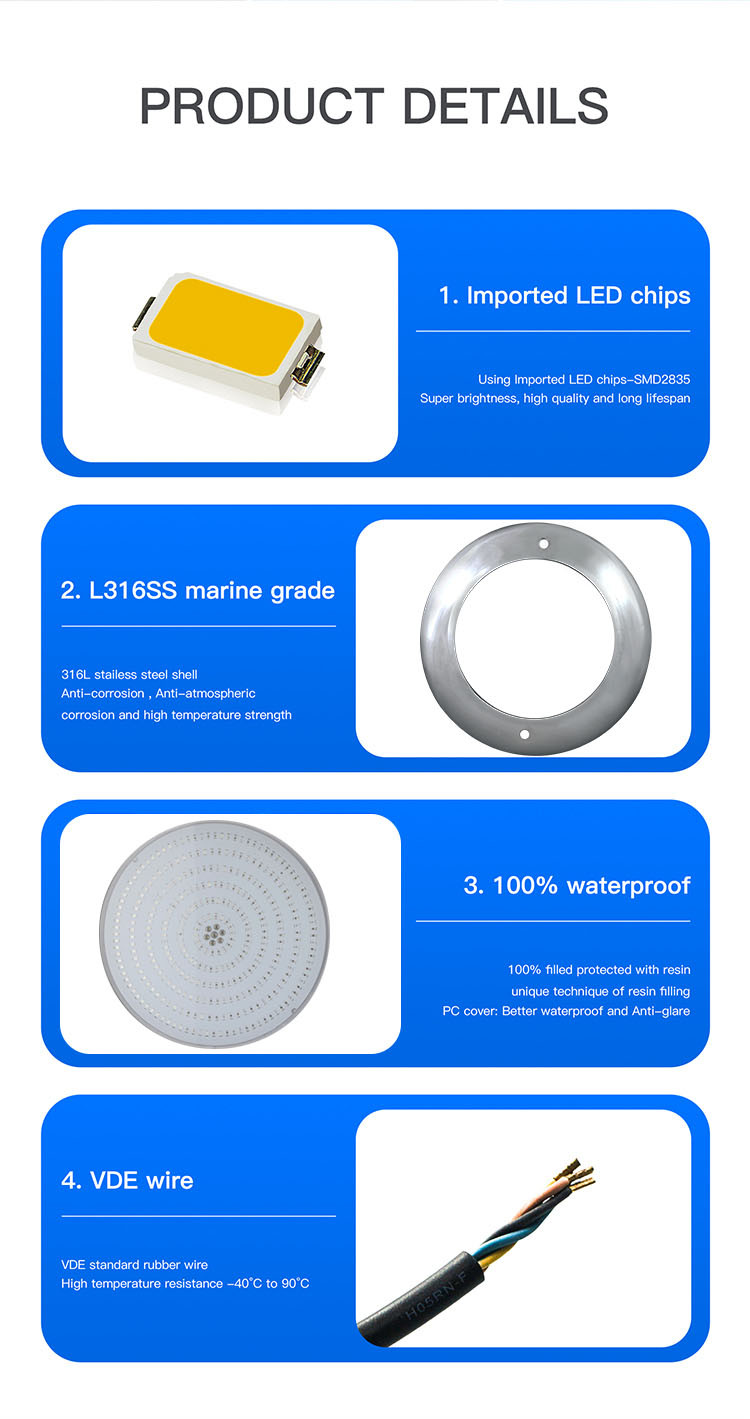 Buy Led Swimming Pool Light Wall Mounted Rgb External Control 316ss ...