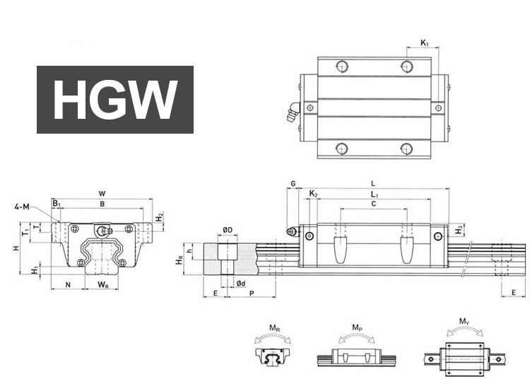 Buy Linear Motion Guide High Precision Linear Guide Rail Block Hgw25ca ...