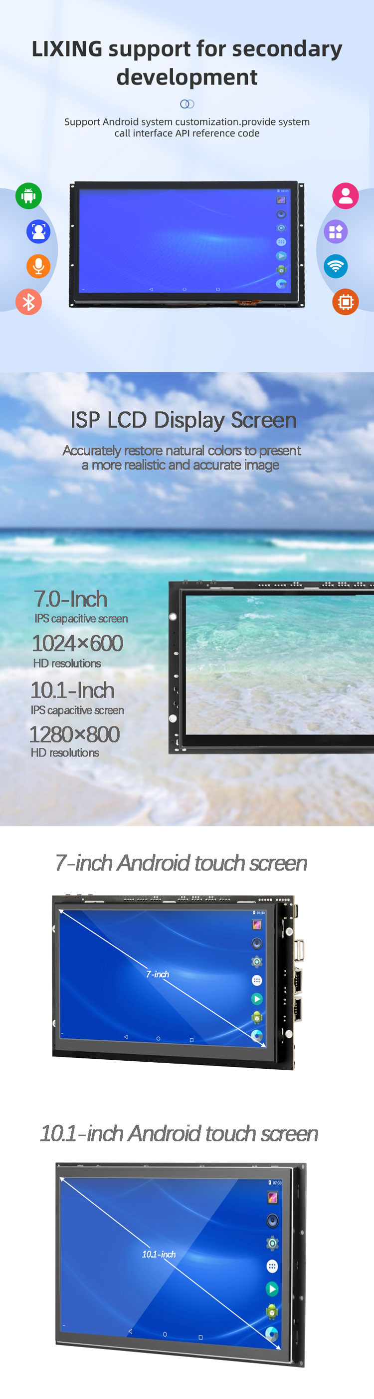 Buy Lixing 10.1 Inch Screen Open Frame Monitor Industrial Ad Display ...