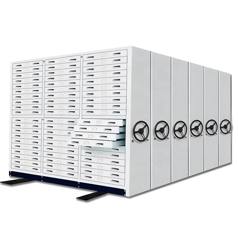 Buy Metal Rack Mass Shelf Library Steel Document Moving Storage Mobile ...