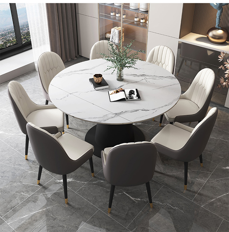 Buy Modern Extendable Dining Table Rustic Round Dining Table Set 4 ...