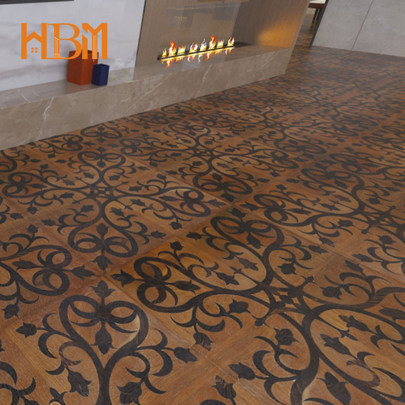 Buy Multilayered Laminate Wood Floor Tiles Marquetry Solid Wood Inlay ...