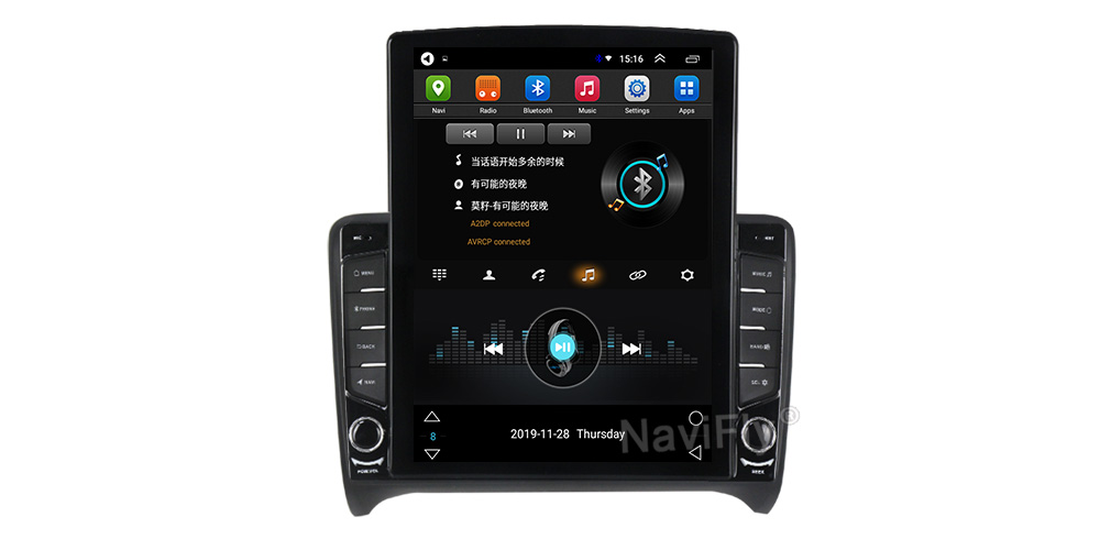Android Car Stereo for Audi TT MK2 8J 2008-2014, 9 Inch Touch Screen Car  Radio with GPS Navigation Bluetooth FM Radio Support WiFi Mirror Link for